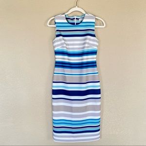 Calvin Klein Striped Sleeveless Dress Size 2 Petite